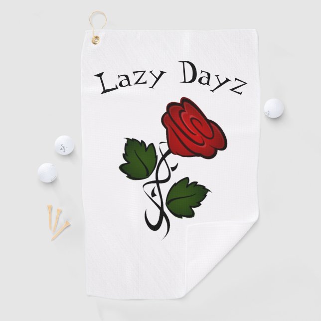 Single Rote Rose Golfhandtuch (Insitu)