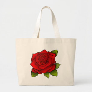 Single Rote Rose Jumbo Stoffbeutel