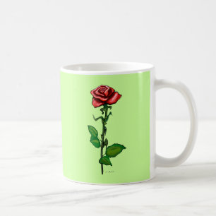 Single Rote Rose Kaffeetasse