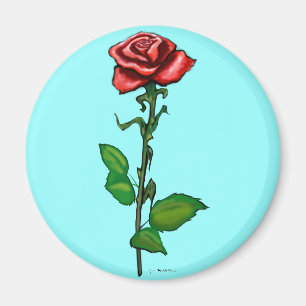 Single Rote Rose Magnet