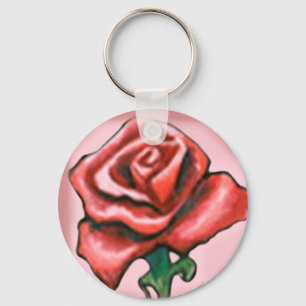 Single Rote Rose Schlüsselanhänger