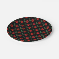 Single Rote Rose Teller