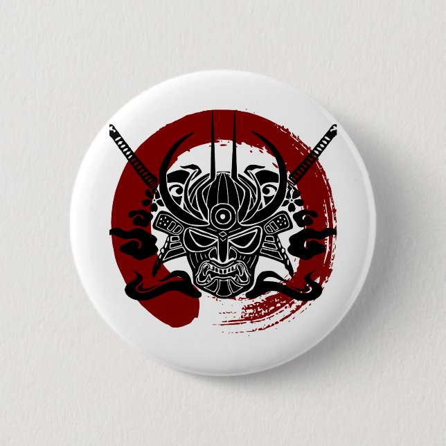 Single-Samurai Enso Blut-Kreis Button (Vorderseite)