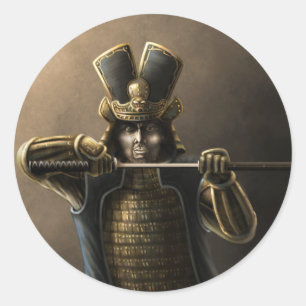 Single-Samurai Runder Aufkleber