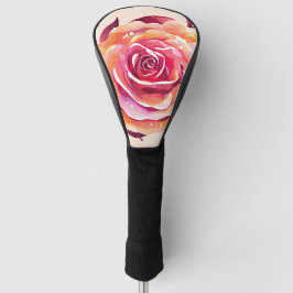 Single Schöne große rosa Rose Golf Headcover
