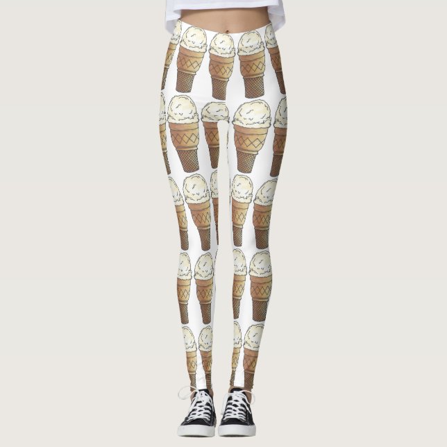 Single Scoop Vanilla Club Olivenweg Feinschmecker Leggings (Vorderseite)