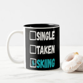 Single Skifahren Winterschneesport Zweifarbige Tasse