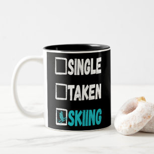 Single Skifahren Winterschneesport Zweifarbige Tasse