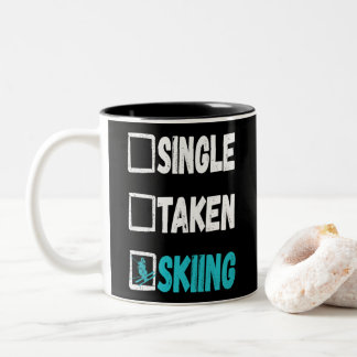 Single Skifahren Winterschneesport Zweifarbige Tasse