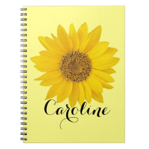Single Sonnenblume mit Individuelle Name Notizblock