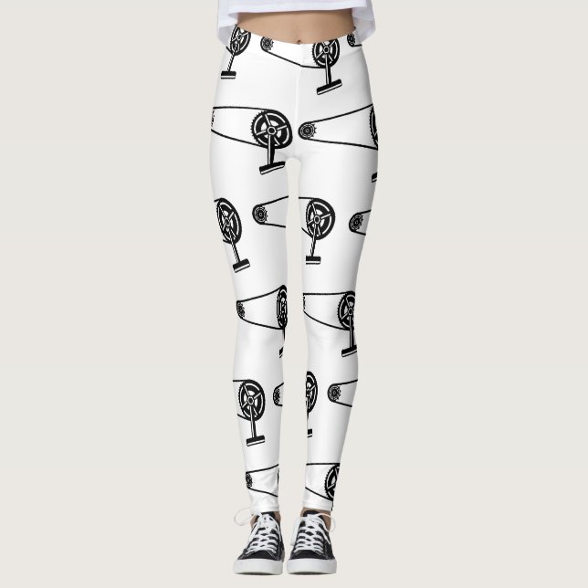 Single Speed Fixie Bike Muster Leggings (Vorderseite)