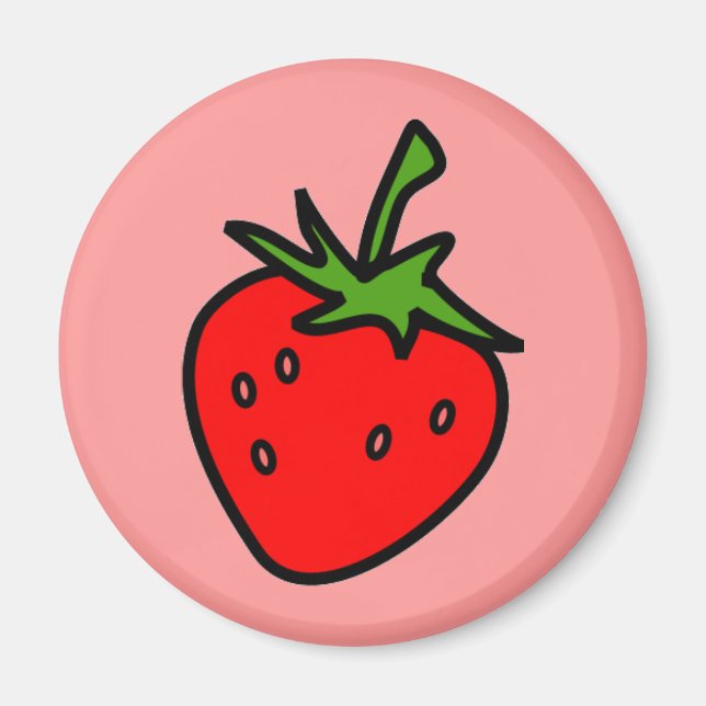 Single Strawberry Kühlschrankmagnet (Vorne)