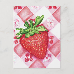 Single Strawberry Postkarte