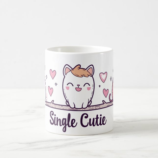 Single Süsse Niedlich Katzen Kaffeetasse (Mittel)