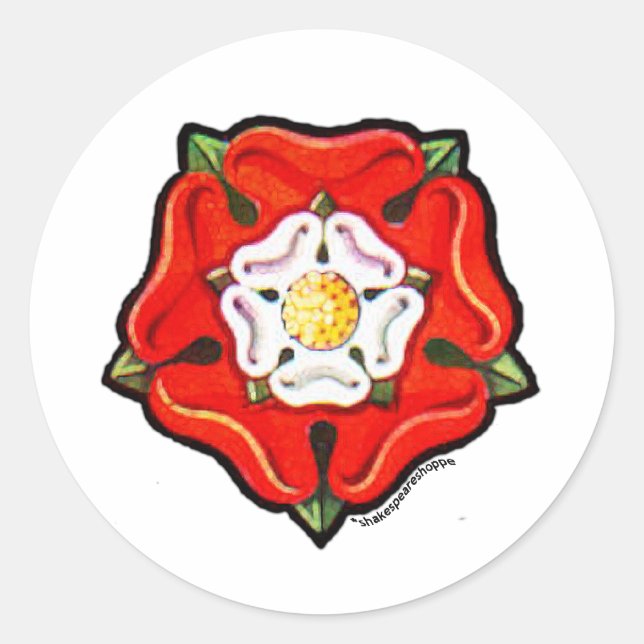 Single Tudor Rose Runder Aufkleber (Vorderseite)