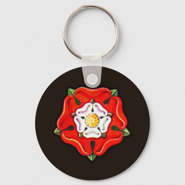 Single Tudor Rose Schlüsselanhänger (Vorderseite)