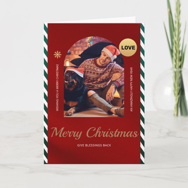 Single Typ Weihnachtskarte mit Hund 12x18" Dankeskarte (Vorderseite)