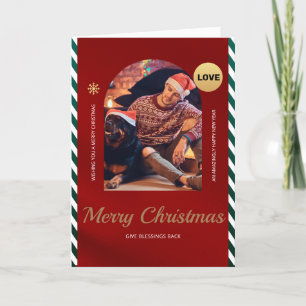 Single Typ Weihnachtskarte mit Hund 12x18" Dankeskarte