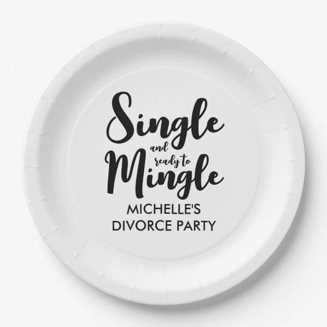 Single und bereit, das Scheidungsrecht des Party z Pappteller (Vorderseite)