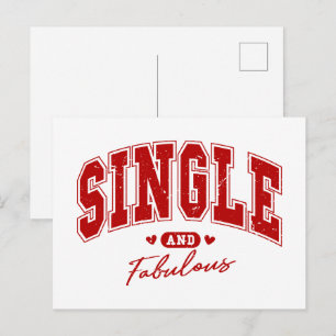 Single und Fabelhaft Anti-Valentinstag Postkarte