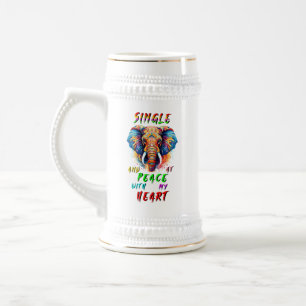 Single und Frieden mit meinem Herzen Bierglas