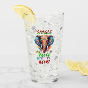 Single und Frieden mit meinem Herzen Glas