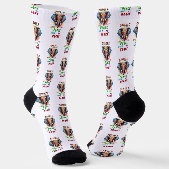 Single und Frieden mit meinem Herzen Socken (Gewinkelt)