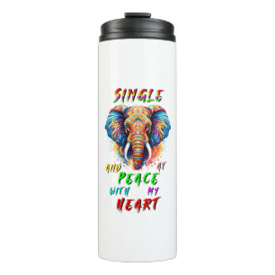 Single und Frieden mit meinem Herzen Thermosbecher