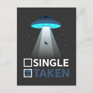 Single Valentinstag Alien Entführung Postkarte