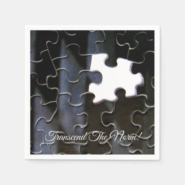 Single Vermisst Puzzle-Teil Nah-up-Foto Serviette (Vorderseite)