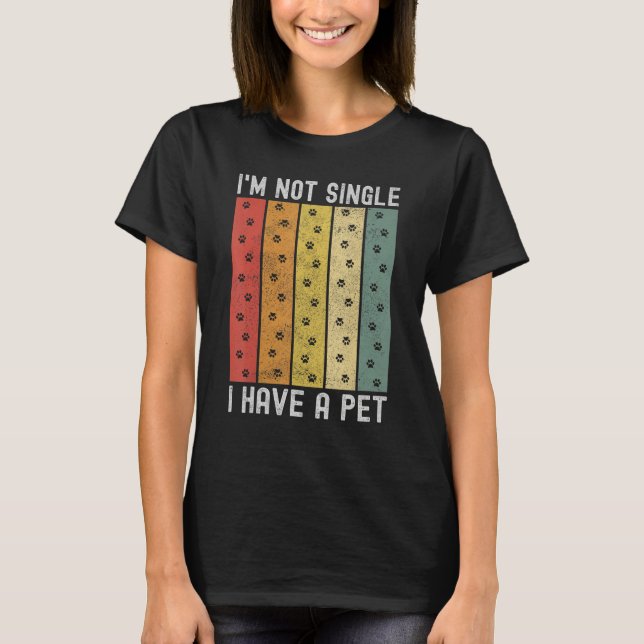 Single Vintage Paws  Pet Owner Pet T-Shirt (Vorderseite)