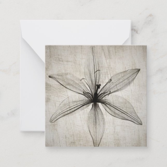 Single Vintage X-Ray Flower Mitteilungskarte (Vorderseite)