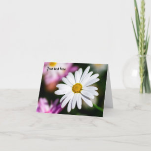 Single White Daisy Postcard Karte