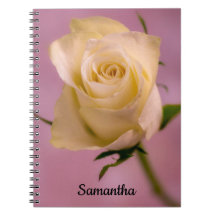 Single White Rose Spiral Notebook