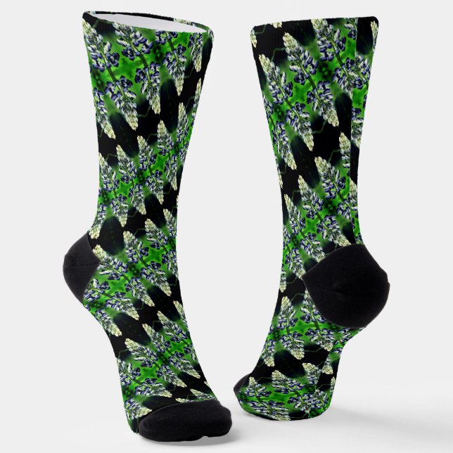 Single Wild Lila Lupine Blume Muster Socken (Gewinkelt)