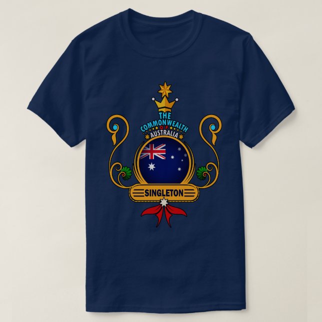 Singleton-Stadt Australian Flag Souvenir T-Shirt (Design vorne)
