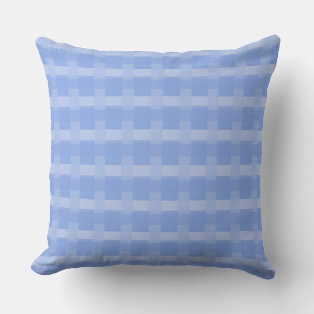 Singrün-blaue Karo-Kissen im Freien20x20 Kissen (Vorderseite)