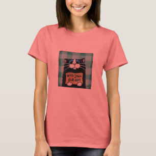 Singt für Fische - niedlicher Katzen-T - Shirt