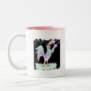 Singt Hahn Zweifarbige Tasse