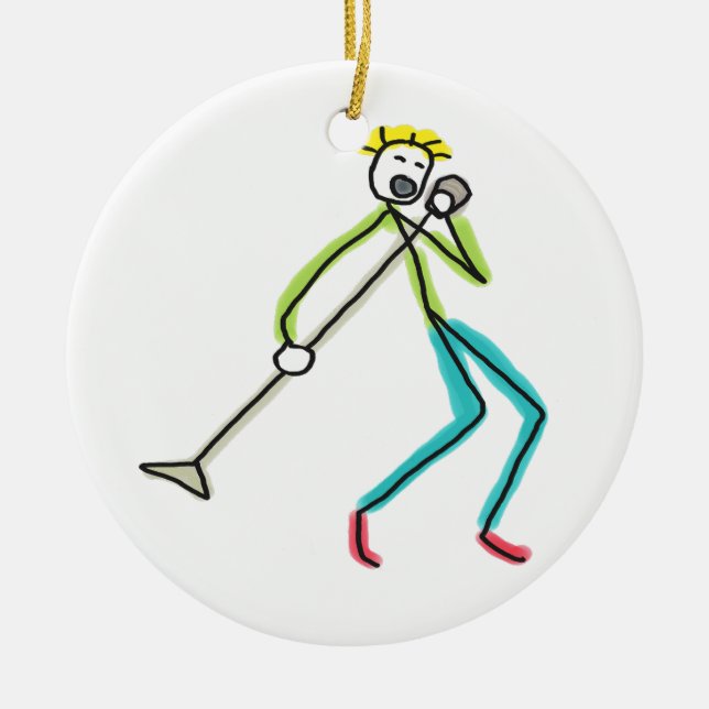 Singt Stickman Keramik Ornament (Vorne)