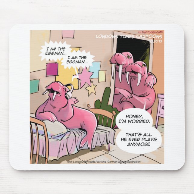 Singtross Walross Besorgte Eltern Lustig Mousepad (Vorne)