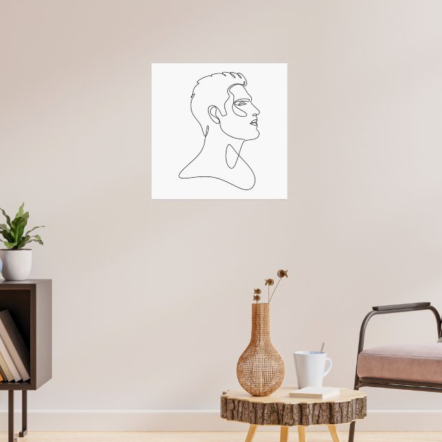 Singular Essence - Minimalistische Männerkunst Poster (Wohnzimmer 3)