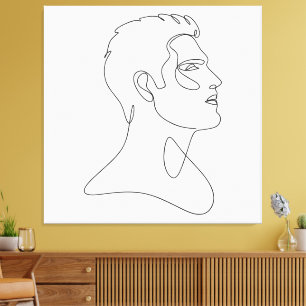 Singuläre Essenz – Minimalistische männliche Linie Leinwanddruck