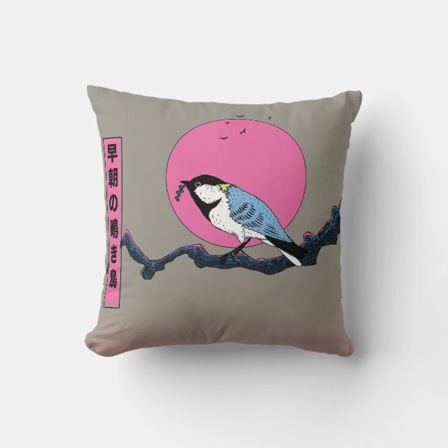 Singvogel am frühen Morgen Kissen (Vorderseite)