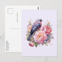 Singvogel auf rosa Pfingstrosen