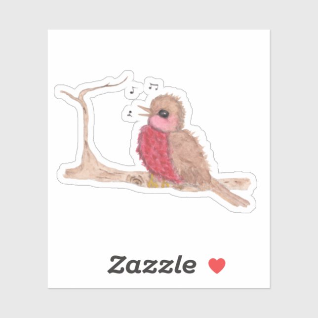 Singvogel Aufkleber (Blatt)