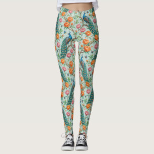 Singvögel Blüten Blätter Botanisch Minze Hintergru Leggings
