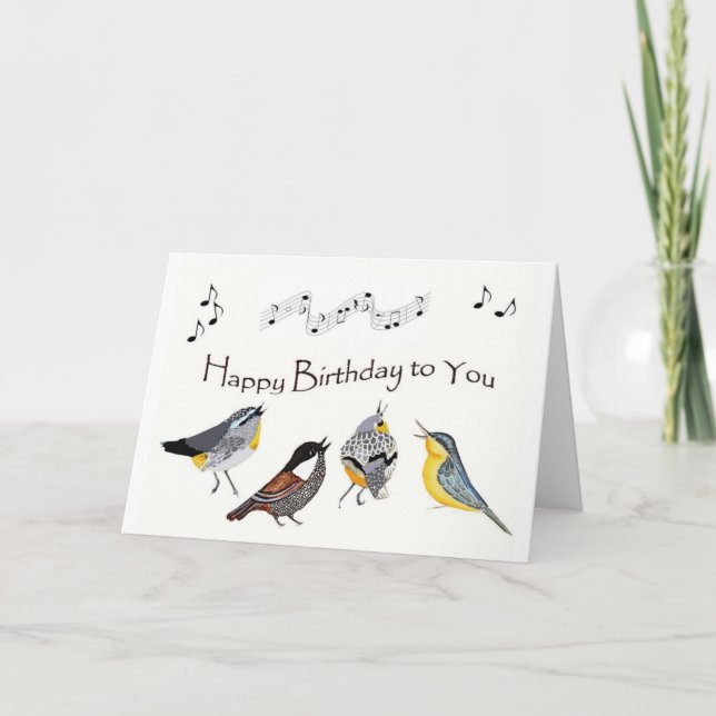 SINGVÖGEL "NUR FÜR IHREN GEBURTSTAG" FEIERTAGSKARTE (Vorderseite)