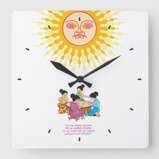 Sinhala New Year Wall Clock Quadratische Wanduhr