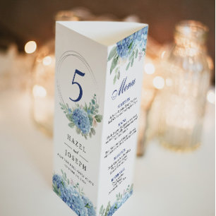 SINI Blue Hydrangea Tri Fold Menü Poster